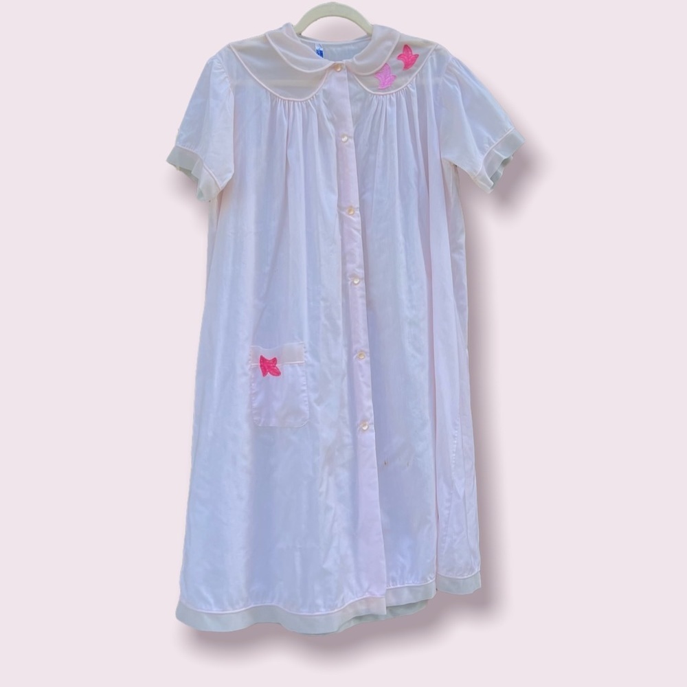 Vintage Sears baby pink nightie with Peter Pan collar